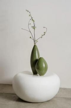 Robert Kuo Contemporary Tear Drop Cloisonn Vase in Verde Grass Design by Robert Kuo - 3838446