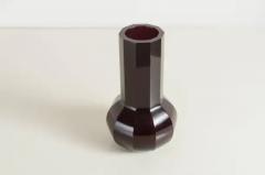 Robert Kuo Contemporary Ten Facet Peking Glass Vase in Red Bean by Robert Kuo - 3838437