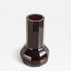 Robert Kuo Contemporary Ten Facet Peking Glass Vase in Red Bean by Robert Kuo - 3848978