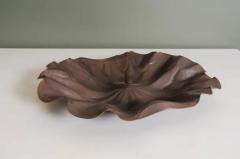 Robert Kuo Copper Lotus Leaf Plate by Robert Kuo Hand Repouss Limited Edition - 3831636