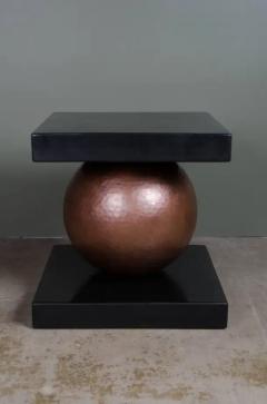 Robert Kuo Copper Sphere Table with Square Lacquer Top by Robert Kuo Limited Edition - 3829968