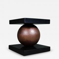 Robert Kuo Copper Sphere Table with Square Lacquer Top by Robert Kuo Limited Edition - 3832674