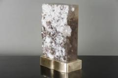 Robert Kuo Cuadra Light by Robert Kuo Smoke Crystal and Brass Limited Edition in Stock - 3830052
