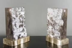 Robert Kuo Cuadra Light by Robert Kuo Smoke Crystal and Brass Limited Edition in Stock - 3830054