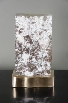 Robert Kuo Cuadra Light by Robert Kuo Smoke Crystal and Brass Limited Edition in Stock - 3830057