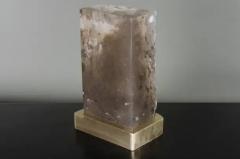 Robert Kuo Cuadra Light by Robert Kuo Smoke Crystal and Brass Limited Edition in Stock - 3830059