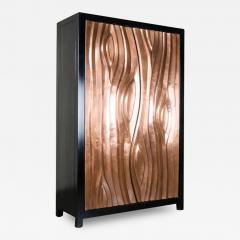 Robert Kuo Da Tree Trunk Cabinet Antique Copper by Robert Kuo Limited Edition in Stock - 3832691
