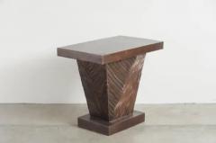 Robert Kuo Diagonal Cascade Side Table Antique Copper by Robert Kuo Hand Repouss  - 3830186