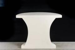 Robert Kuo Diva Half Round Table Cream Lacquer by Robert Kuo Handmade Limited Edition - 3830155