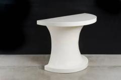 Robert Kuo Diva Half Round Table Cream Lacquer by Robert Kuo Handmade Limited Edition - 3830156