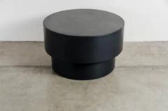 Robert Kuo Drum Table Black Lacquer by Robert Kuo Handmade Limited Edition - 3831501