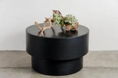 Robert Kuo Drum Table Black Lacquer by Robert Kuo Handmade Limited Edition - 3831502