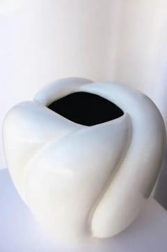 Robert Kuo Four Petal Cream Lacquer Pot by Robert Kuo Limited Edition - 3829992