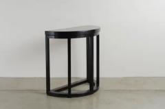 Robert Kuo Half Round Table Black Lacquer by Robert Kuo Handmade Limited Edition - 3830355