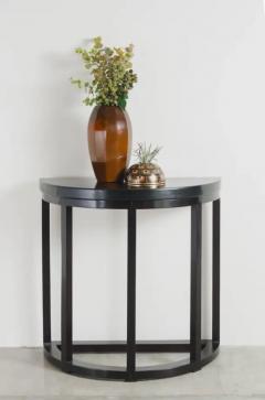Robert Kuo Half Round Table Black Lacquer by Robert Kuo Handmade Limited Edition - 3830357
