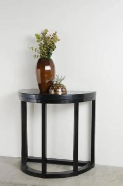 Robert Kuo Half Round Table Black Lacquer by Robert Kuo Handmade Limited Edition - 3830359