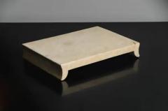 Robert Kuo Han Bai Yu Stone Elevated Tray by Robert Kuo Hand Carved Limited Edition - 3836704