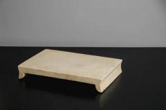 Robert Kuo Han Bai Yu Stone Elevated Tray by Robert Kuo Hand Carved Limited Edition - 3836725