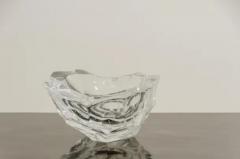 Robert Kuo Hand Carved Crystal Bamboo Shaven Design Bowl by Robert Kuo Limited - 3838495