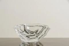 Robert Kuo Hand Carved Crystal Bamboo Shaven Design Bowl by Robert Kuo Limited - 3838496