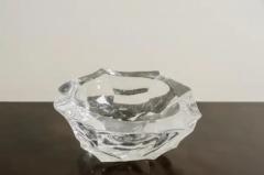 Robert Kuo Hand Carved Crystal Bamboo Shaven Design Bowl by Robert Kuo Limited - 3838497