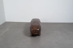 Robert Kuo Hand Repouss Antiqued Copper Rabbit Garden Seat by Robert Kuo - 4513529