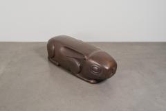 Robert Kuo Hand Repouss Antiqued Copper Rabbit Garden Seat by Robert Kuo - 4513531