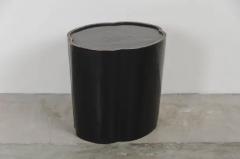Robert Kuo High Tang Drumstool Black Lacquer by Robert Kuo Hand Repousse Limited - 3830142