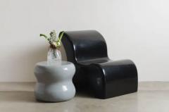 Robert Kuo Large Mallet Drumstool Grey Lacquer by Robert Kuo Limited - 3831549