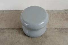 Robert Kuo Large Mallet Drumstool Grey Lacquer by Robert Kuo Limited - 3831551