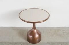 Robert Kuo Le Verre Table with Cream Lacquer Top by Robert Kuo Hand Repousse Limited - 3830212