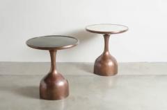 Robert Kuo Le Verre Table with Cream Lacquer Top by Robert Kuo Hand Repousse Limited - 3830213