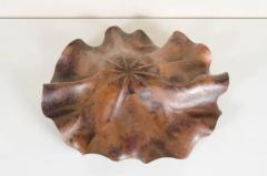 Robert Kuo Lotus Leaf Plate Antique Copper by Robert Kuo Hand Repouss Limited Edition - 3830101