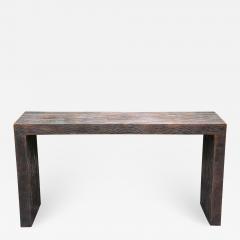 Robert Kuo Modern Robert Kuo Copper Faux Bois Console Table - 2190236