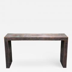 Robert Kuo Modern Robert Kuo Copper Faux Bois Console Table - 2402275