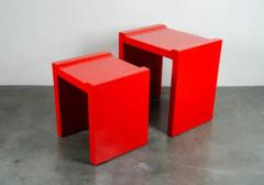 Robert Kuo Nesting Tables with Flange Corners Set of Two by Robert Kuo Limited Edition - 3829999