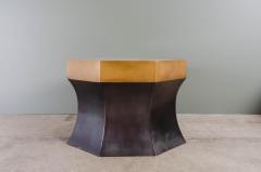 Robert Kuo Octagonal Side Table with Brass Antique Copper by Robert Kuo Limited Edition - 3833883