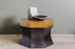 Robert Kuo Octagonal Side Table with Brass Antique Copper by Robert Kuo Limited Edition - 3833884