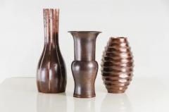 Robert Kuo Ola Vase Antique Copper by Robert Kuo Hand Repousse Limited Edition - 3831538