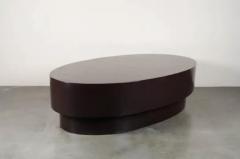 Robert Kuo Oval Coffee Table Copper by Robert Kuo Hand Repouss Limited Edition - 3830095