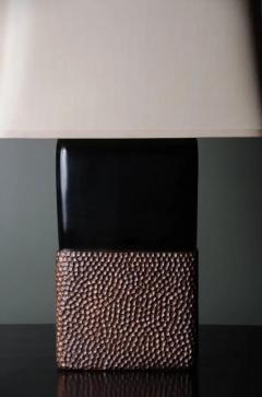 Robert Kuo Pebble Lamp Black Lacquer and Copper by Robert Kuo Limited Edition - 3830030