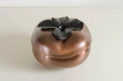 Robert Kuo Persimmon Sculpture Copper by Robert Kuo Hand Repousse Limited Edition - 3830336
