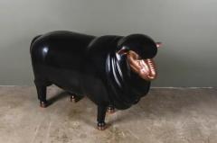 Robert Kuo Repouss Black Lacquer Sheep Sculpture by Robert Kuo Limited Edition - 3831643