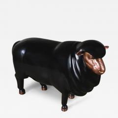 Robert Kuo Repouss Black Lacquer Sheep Sculpture by Robert Kuo Limited Edition - 3836227