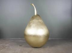 Robert Kuo Repouss Brass Pear Sculpture by Robert Kuo Limited Edition - 3831648