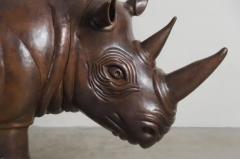 Robert Kuo Rhinoceros Sculpture Antique Copper by Robert Kuo One of a Kind - 3830286