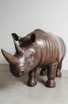 Robert Kuo Rhinoceros Sculpture Antique Copper by Robert Kuo One of a Kind - 3830308