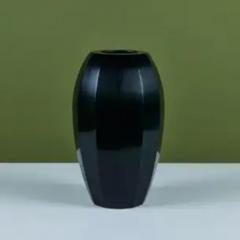 Robert Kuo Robert Kuo Dark Green Round Facet Vase - 4101117