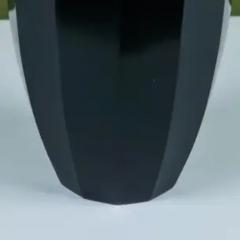 Robert Kuo Robert Kuo Dark Green Round Facet Vase - 4101130