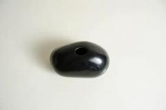 Robert Kuo Rock Bud Vase Short Black Lacquer by Robert Kuo Handmade Limited Edition - 3830320